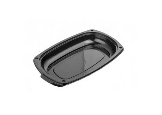 Platouri ovale negre pentru servire, 45 cm, 10 buc/set